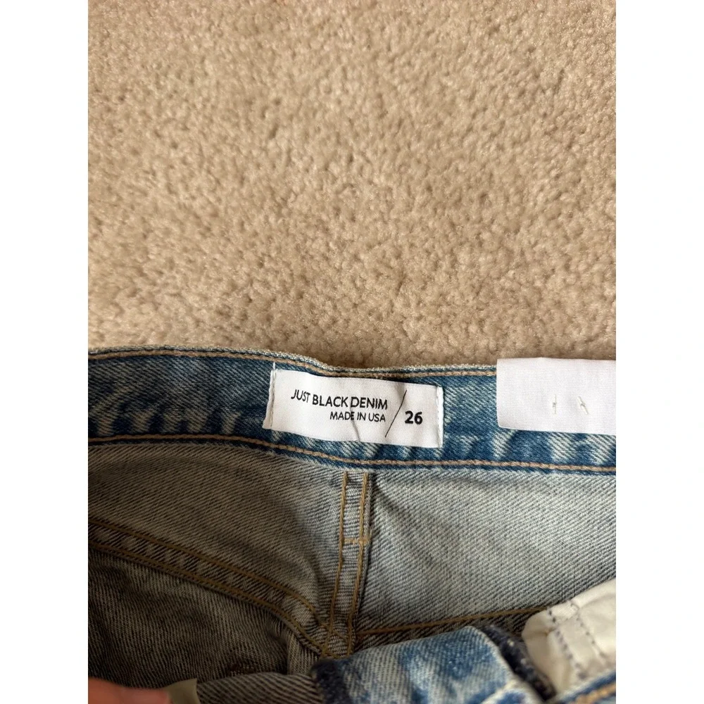 Just Black Denim Jeans NEW Relaxed Straight Womens High Rise Light Wash Blue 26